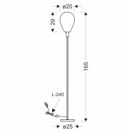 Lampadar DENSO 1xG9/5W/230V cupru/negru
