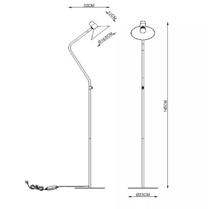 Lampadar dimabil PEPIJN 1xE14/40W/230V Lucide 05728/01/30