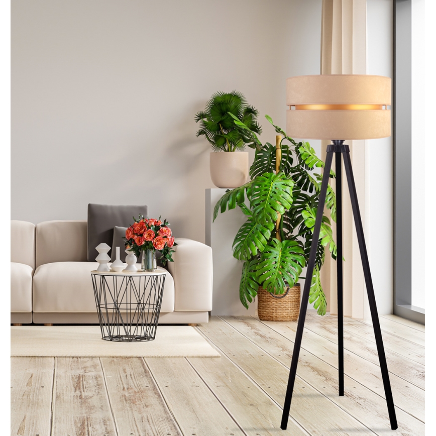 Lampadar Duolla DUO 1xE27/60W/230V d. 44 cm bej/wenge