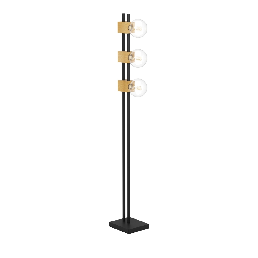 Lampadar Eglo 3xE27/40W/230V negru/maro