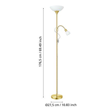 Lampadar EGLO 1xE27/60W + 1xE14/25W auriu