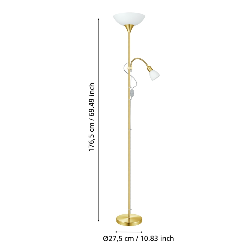 Lampadar EGLO 1xE27/60W + 1xE14/25W auriu