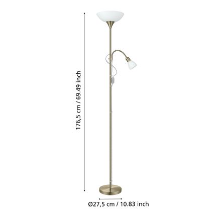 Lampadar EGLO 1xE27/60W + 1xE14/25W alamă