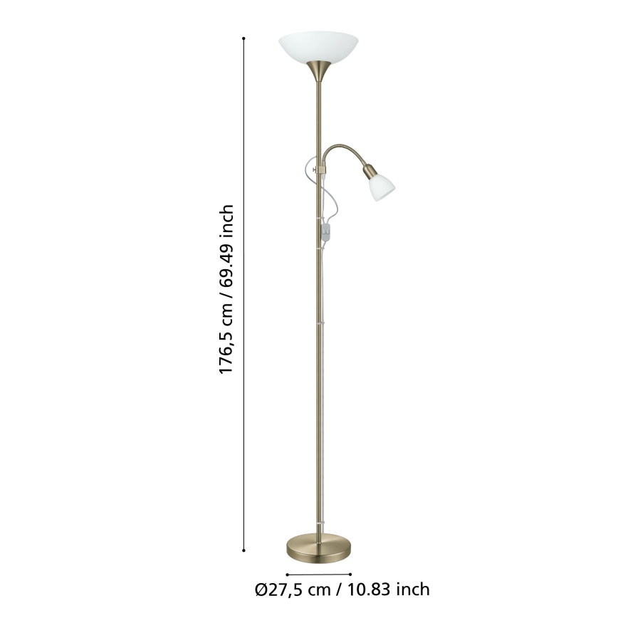Lampadar EGLO 1xE27/60W + 1xE14/25W alamă