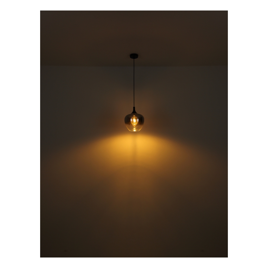 Lampadar Globo 1xE27/40W/230V negru/fumuriu