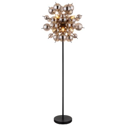 Lampadar Globo 6xE14/25W/230V negru/fumuriu