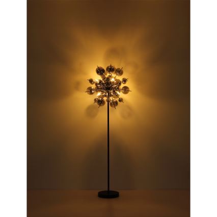 Lampadar Globo 6xE14/25W/230V negru/fumuriu