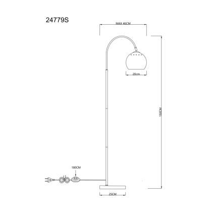 Lampadar Globo 1xE27/60W/230V bej