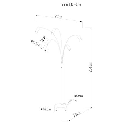Lampadar Globo 5xGU10/35W/230V