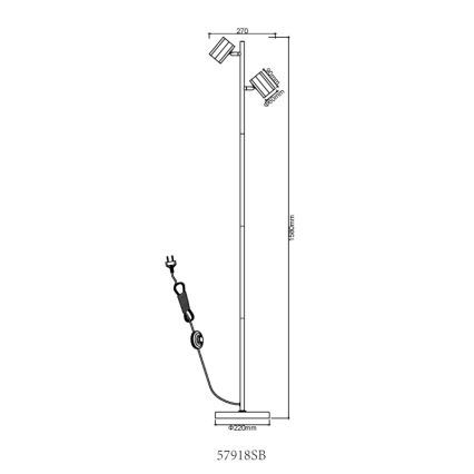 Lampadar Globo 2xGU10/5W/230V negru