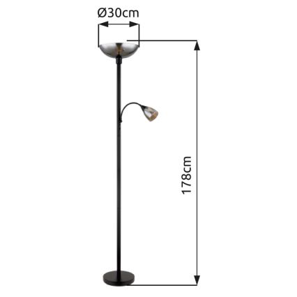 Lampadar 1xE27/60W/230V + Globo 1xE14/40W