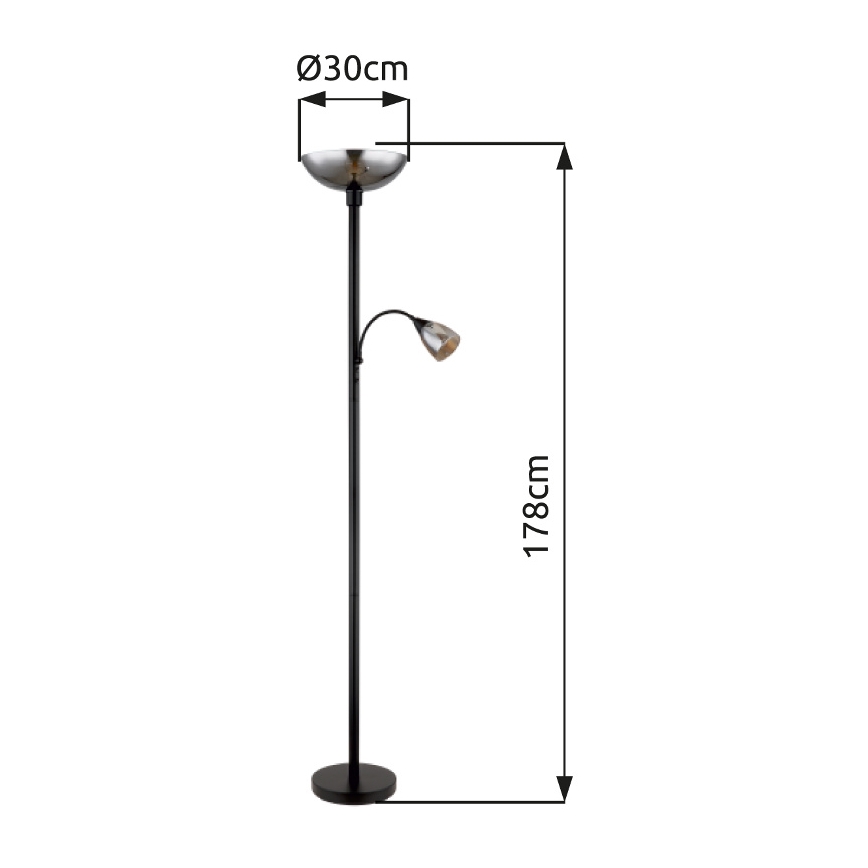 Lampadar 1xE27/60W/230V + Globo 1xE14/40W