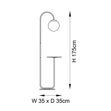 Lampadar HALO Endon 92424 - 1xE14/7W/230V, negru/alb