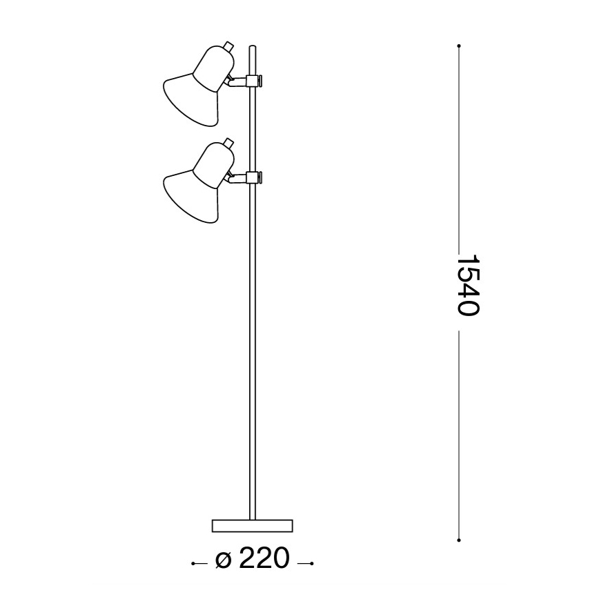 Lampadar Ideal Lux 2xE27/60W/230V argintiu