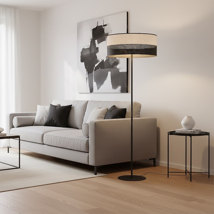 Lampadar KARBON 1xE27/15W/230V negru/gri