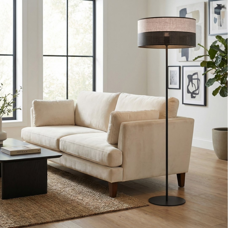 Lampadar KARBON 1xE27/15W/230V negru/gri