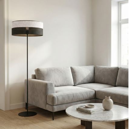 Lampadar KARBON 1xE27/15W/230V negru/gri