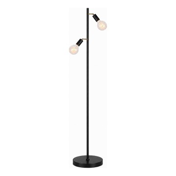 Lampadar LED 2x E27, 7W, 230V, 2000K, negru/auriu