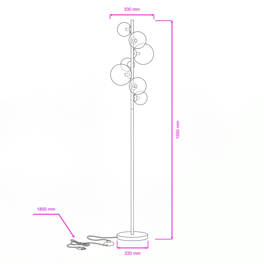 Lampadar LED Brilagi MILLA 7xG9/3W/230V auriu