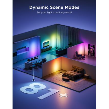 Lampadar LED dimabil cu difuzor Govee Pro RGBICWW 2200-6500K Wi-Fi + telecomandă