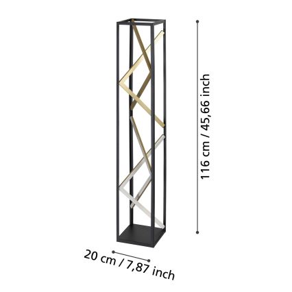 Lampadar LED dimabil Eglo LED/23W/230V 2700-6500K negru/auriu + telecomandă