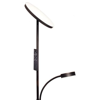 Lampadar LED NORA dimabil LED/25W/230V 2200/3000/4000K + LED/5W 3000K negru + telecomandă