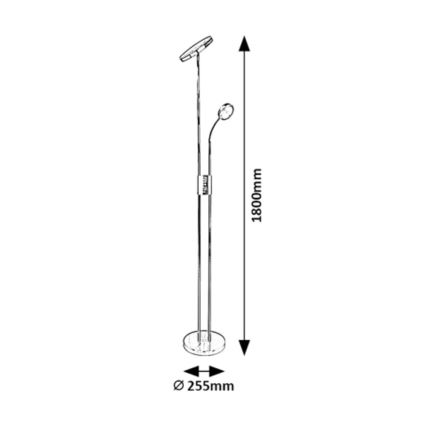 Lampadar LED dimabil LED/18,5W/230V + LED/4,5W negru Rabalux