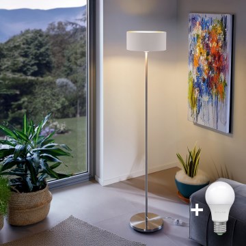 Lampadar LED Eglo TUNJA 1xE27/60W/230V crom mat/alb