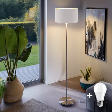Lampadar LED Eglo TUNJA 1xE27/60W/230V crom mat/alb