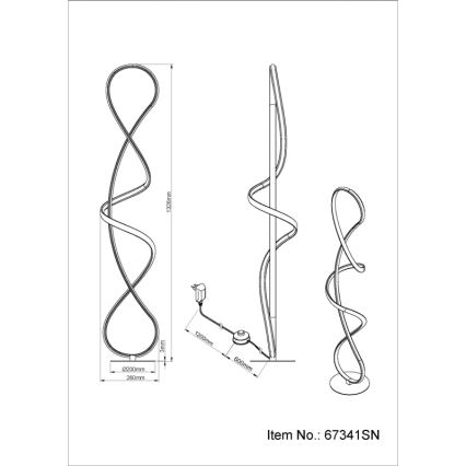 Lampadar LED Globo LED/36W/230V crom mat