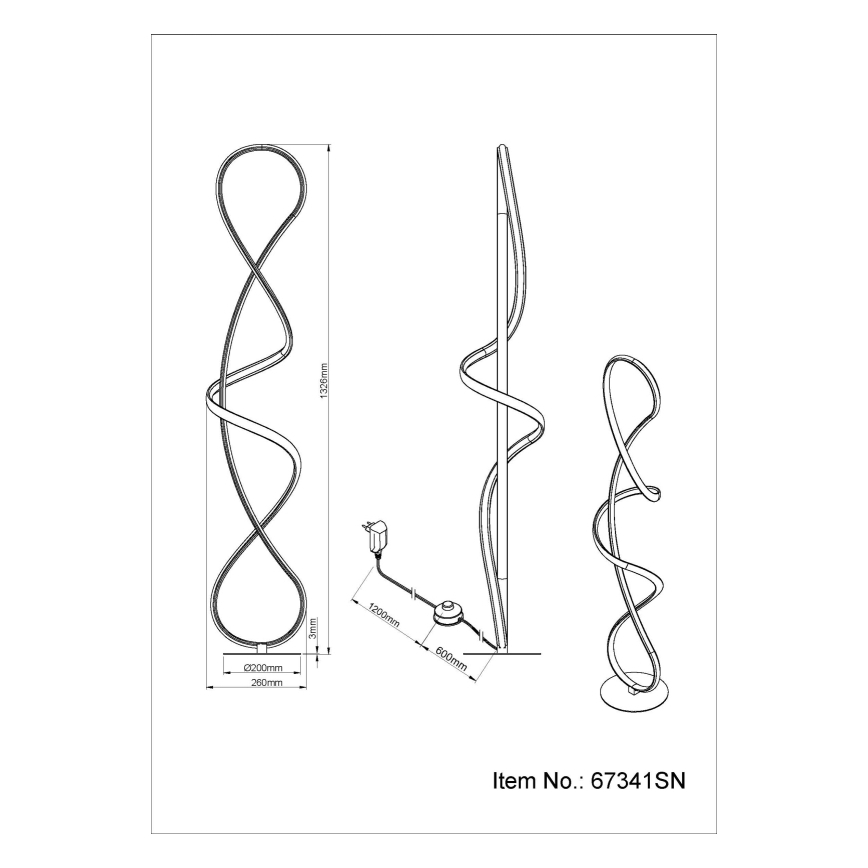 Lampadar LED Globo LED/36W/230V crom mat