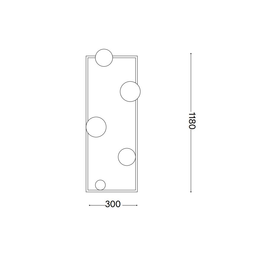 Lampadar LED Ideal Lux ANGOLO 5xG9/3W/230V negru