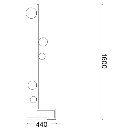 Lampadar LED Ideal Lux BIRDS 5xG9/3W/230V negru