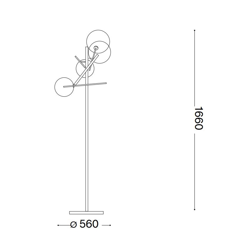 Lampadar LED Ideal Lux EQUINOXE 4xG4/2W/230V crom lucios/fumuriu
