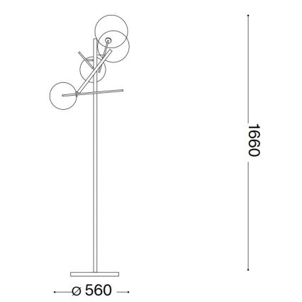 Lampadar LED Ideal Lux EQUINOXE 4xG4/2W/230V crom lucios/transparent