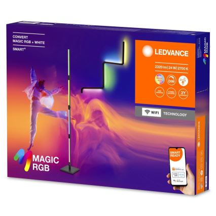 Lampadar LED RGBW dimabil 2 în 1 Ledvance SMART+ MAGIC LED/24W/230V Wi-Fi