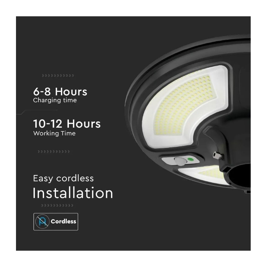 Lampadar LED stradal solar cu senzor LED/7,5W/3,2V 6500K IP65 + telecomandă