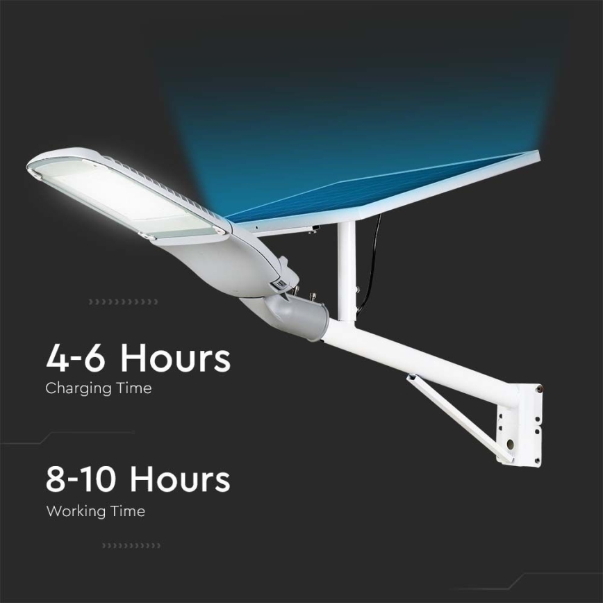 Lampadar LED stradal solar dimabil SAMSUNG CHIP LED/50W/9V 6000K IP65 + telecomandă