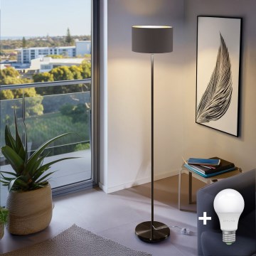 Lampadar LED TUNJA 1xE27/20W/230V Ø 30 cm negru/maro