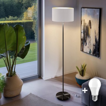 Lampadar LED TUNJA 1xE27/20W/230V, Ø 38 cm, negru/alb