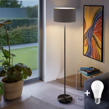 Lampadar LED TUNJA, 1xE27/20W/230V, Ø 38 cm, negru/taupe