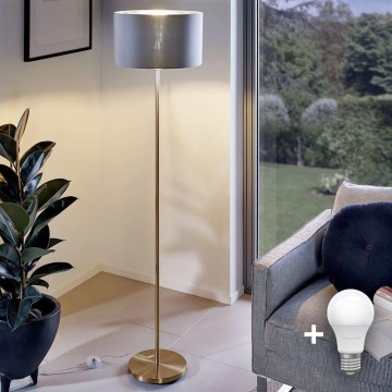 Lampadar LED TUNJA, soclu 1x E27, 20 W, 230 V, diametru 30 cm, auriu/gri