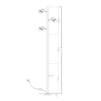 Lampadar Lucide 34744/03/30 TUNDRAN 3xGU10/5W/230V negru