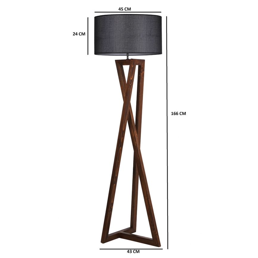 Lampadar MACKA 1xE27/60W/230V negru/maro