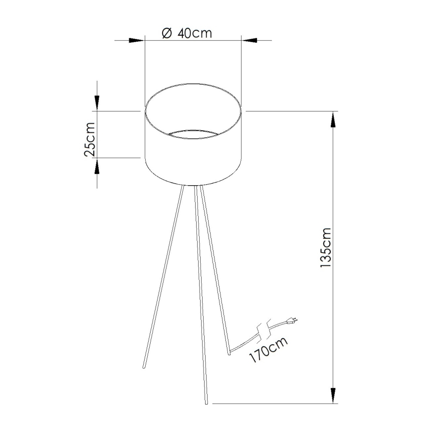 Lampă de podea NEVIA, 1xE27, 15W, 230V, roșie
