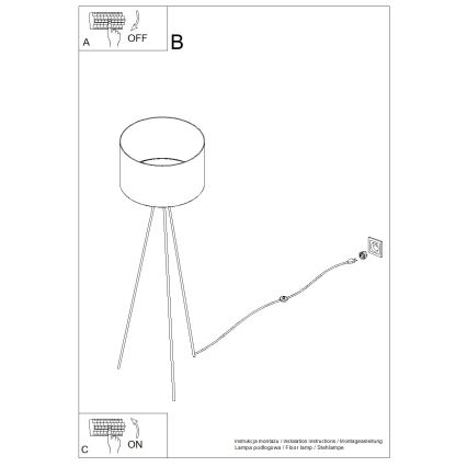 Lampă de podea NEVIA, 1xE27, 15W, 230V, roșie