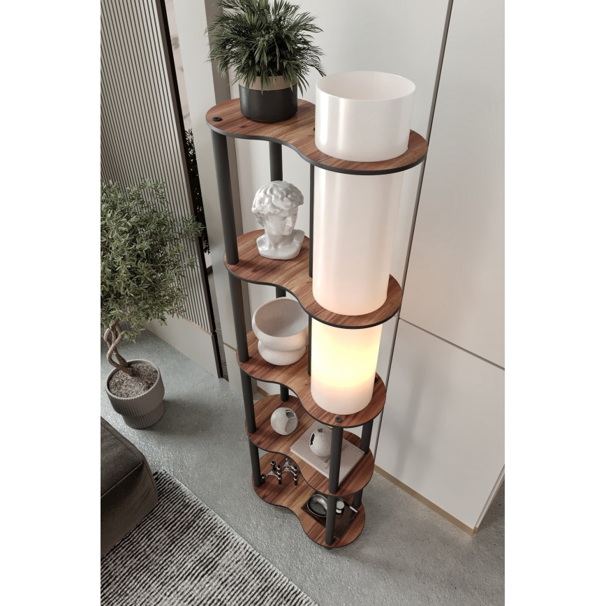 Lampadar NOTO cu polițe 1xE27/40W/230V maro/negru