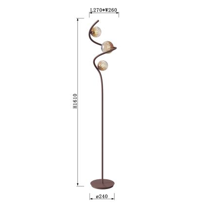 Lampadar ONLI FRIDA 3xG9/10W/230V cupru