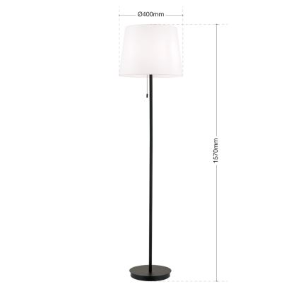 Lampadar LUDWIG 1xE27/40W/230V alb/negru