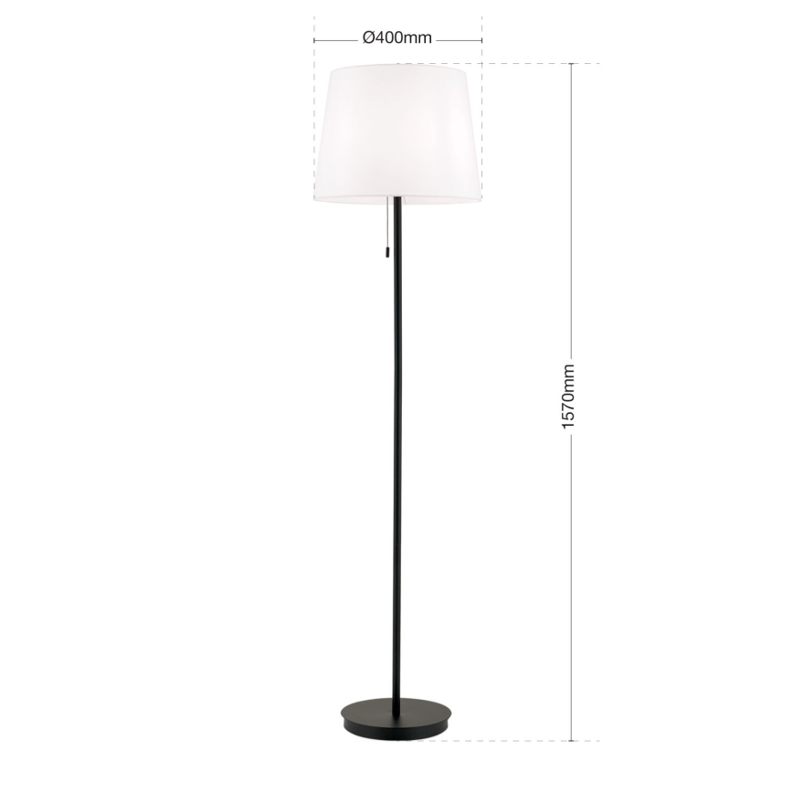 Lampadar LUDWIG 1xE27/40W/230V alb/negru